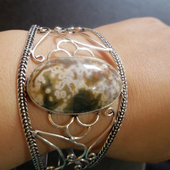 Handcrafted Ocean Jasper Bangle - Picture 5 of 5